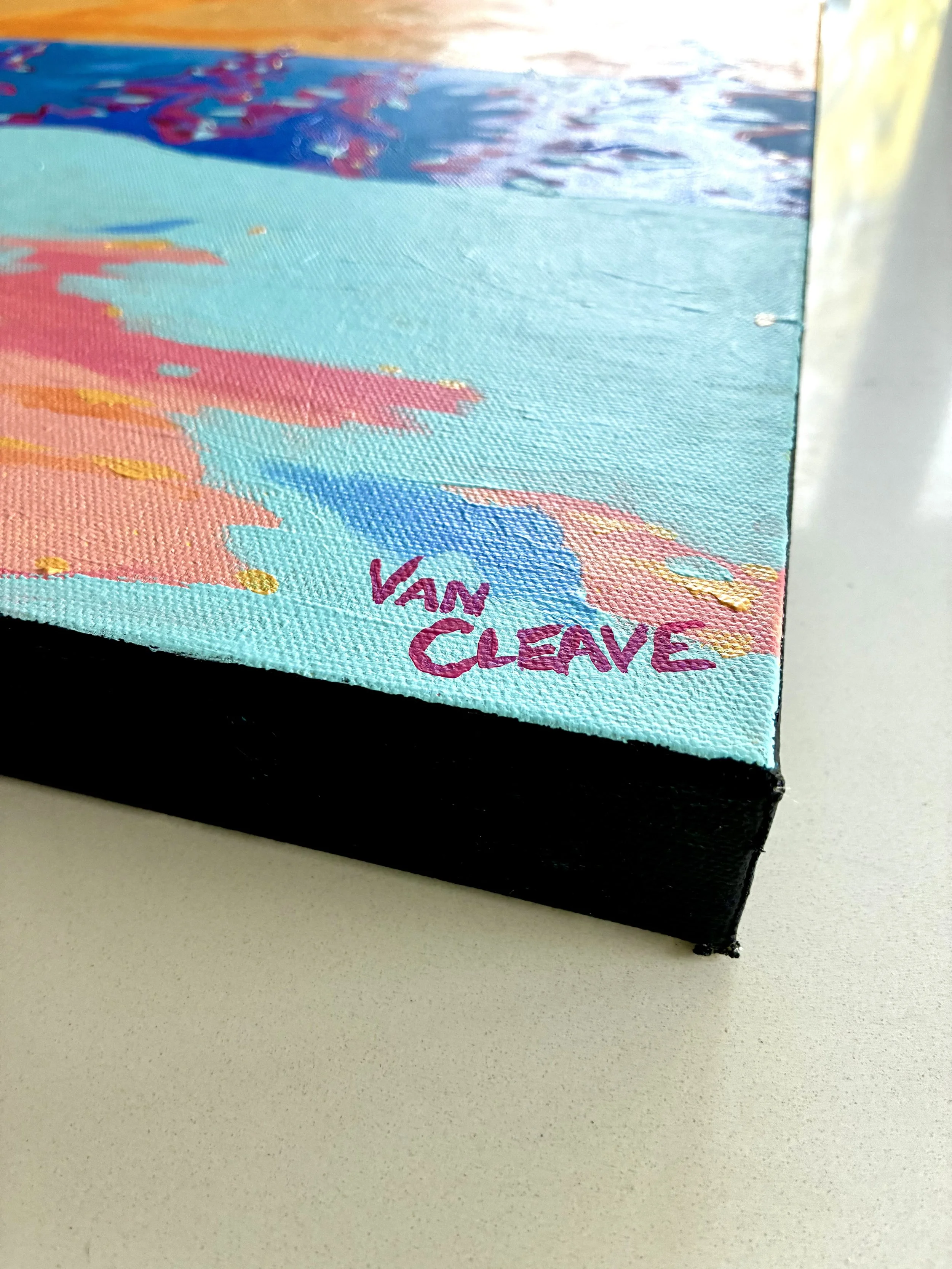 Sunset Nordic Ski Painting Right Corner Angle Caley Van Cleave