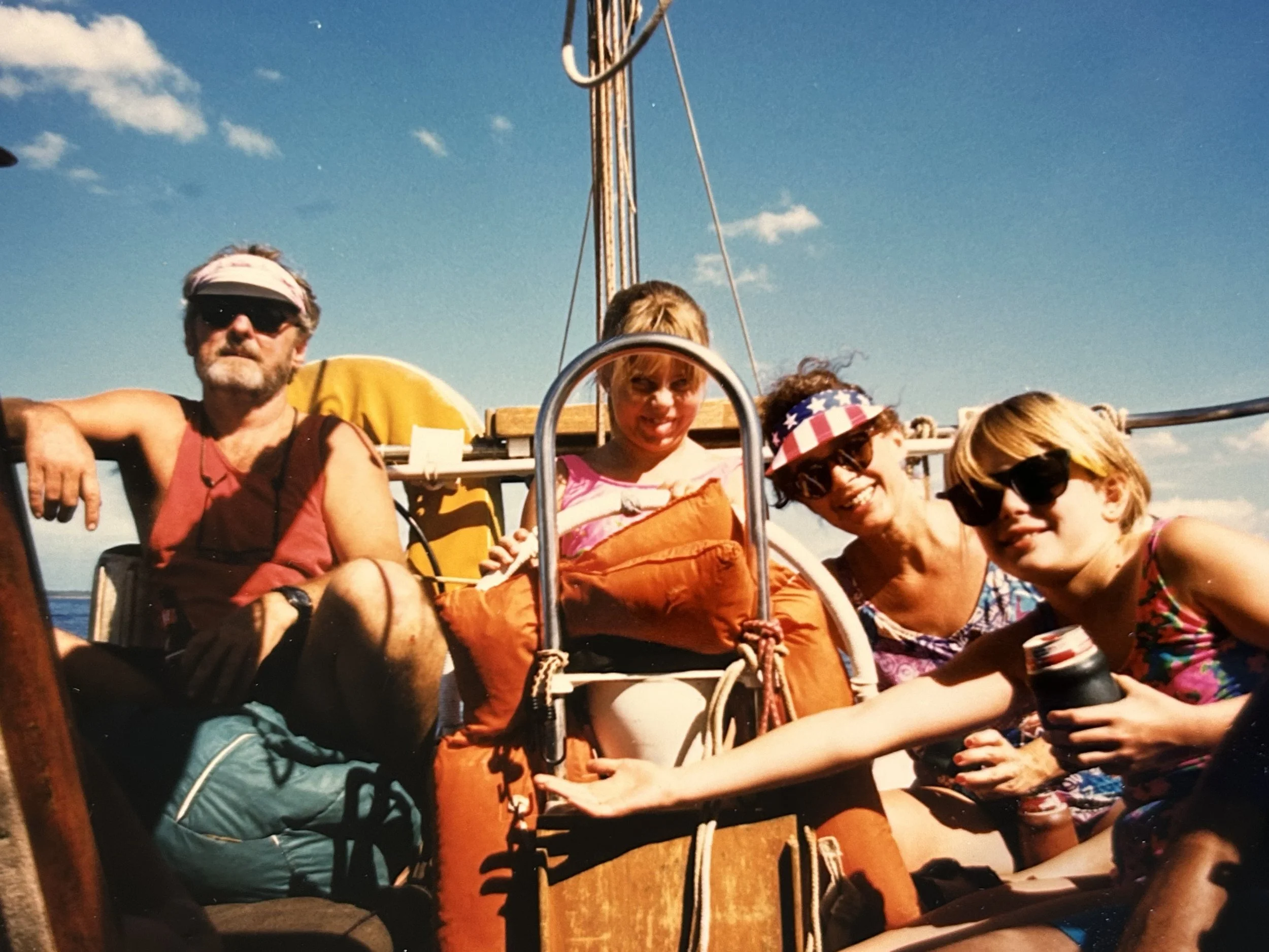 Captain (Uncle Bob) and Caley Van Cleave landscape painter at sea with the family.