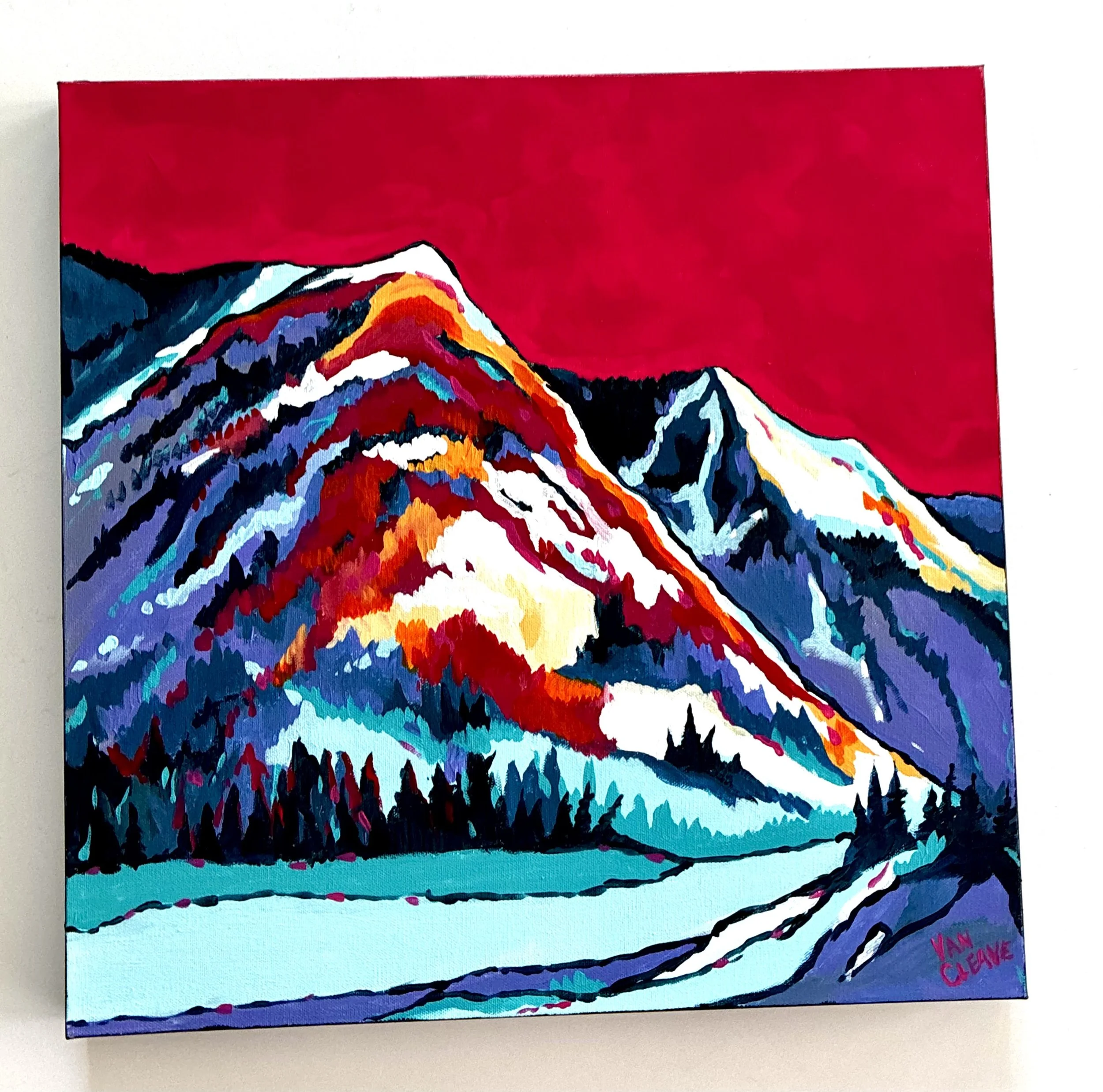 First Fall Snow Painting White Background Caley Van Cleave