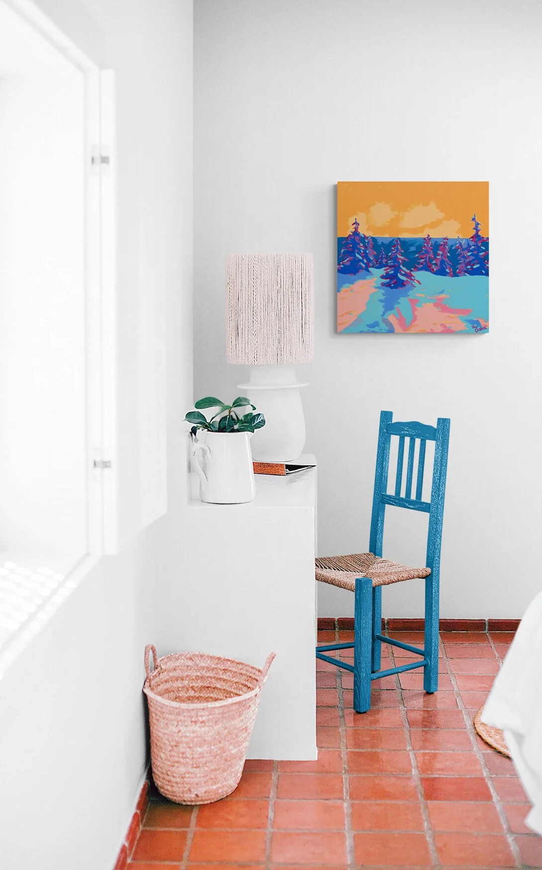 'Sunset Nordic Ski' | Original Painting | Chasing Winter Collection
