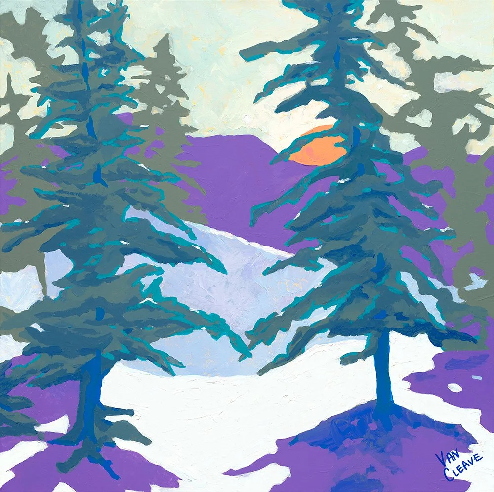 Silent Nordic Ski Painting Full View Caley Van Cleave