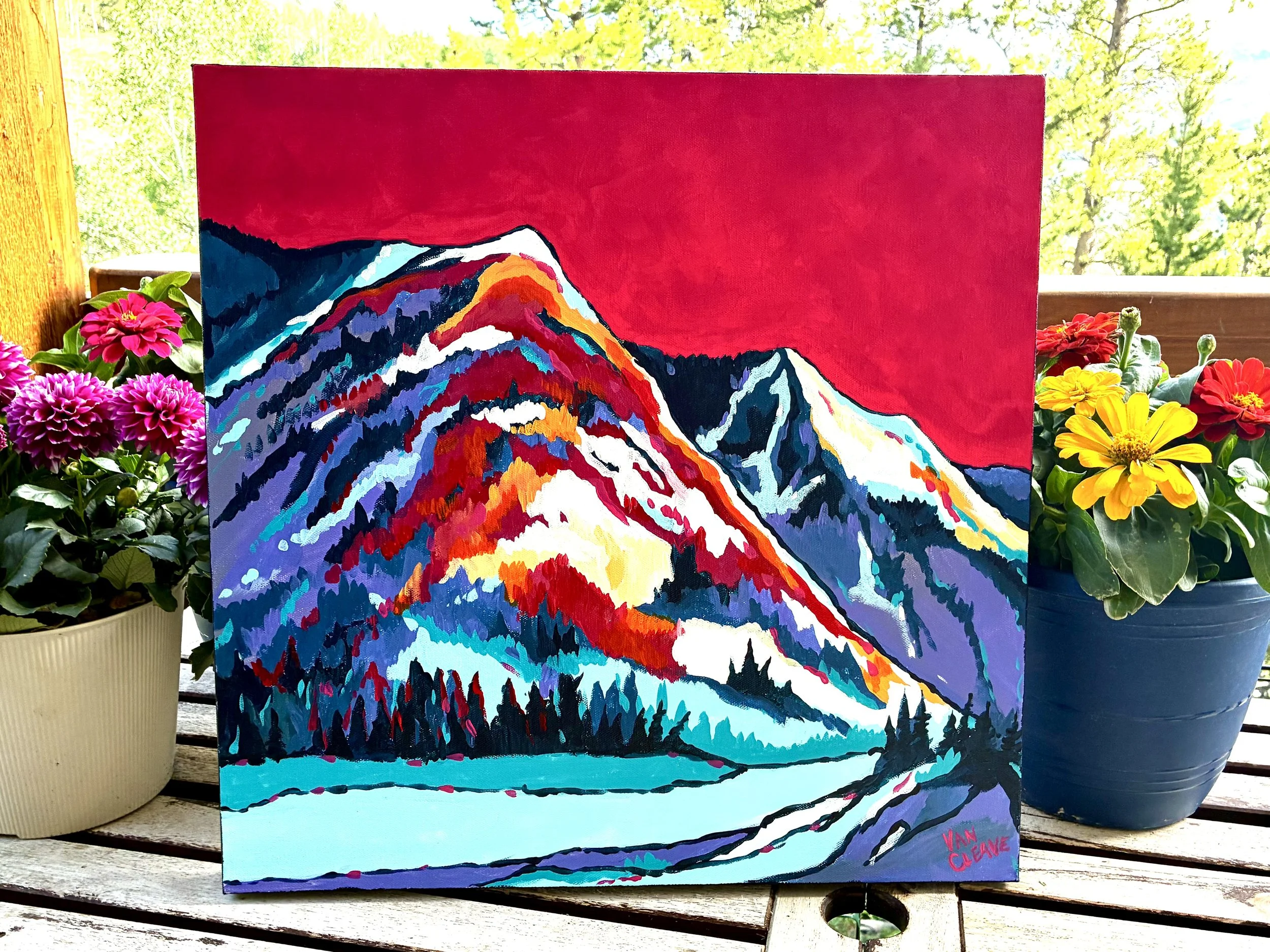 First Fall Snow Painting Outdoors Caley Van Cleave