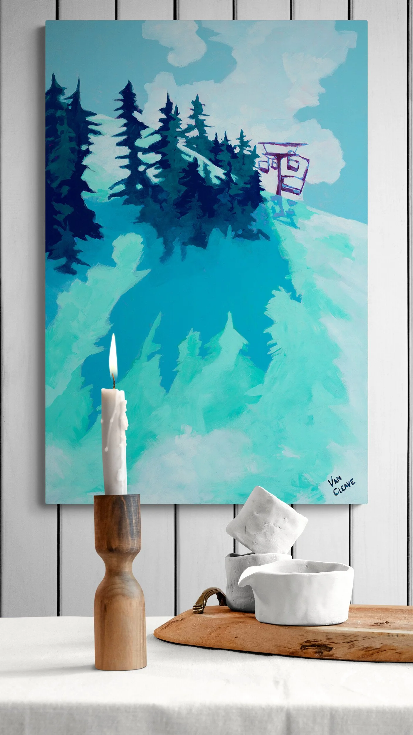 First Chair Vibes Painting in Living Area Slated Wall