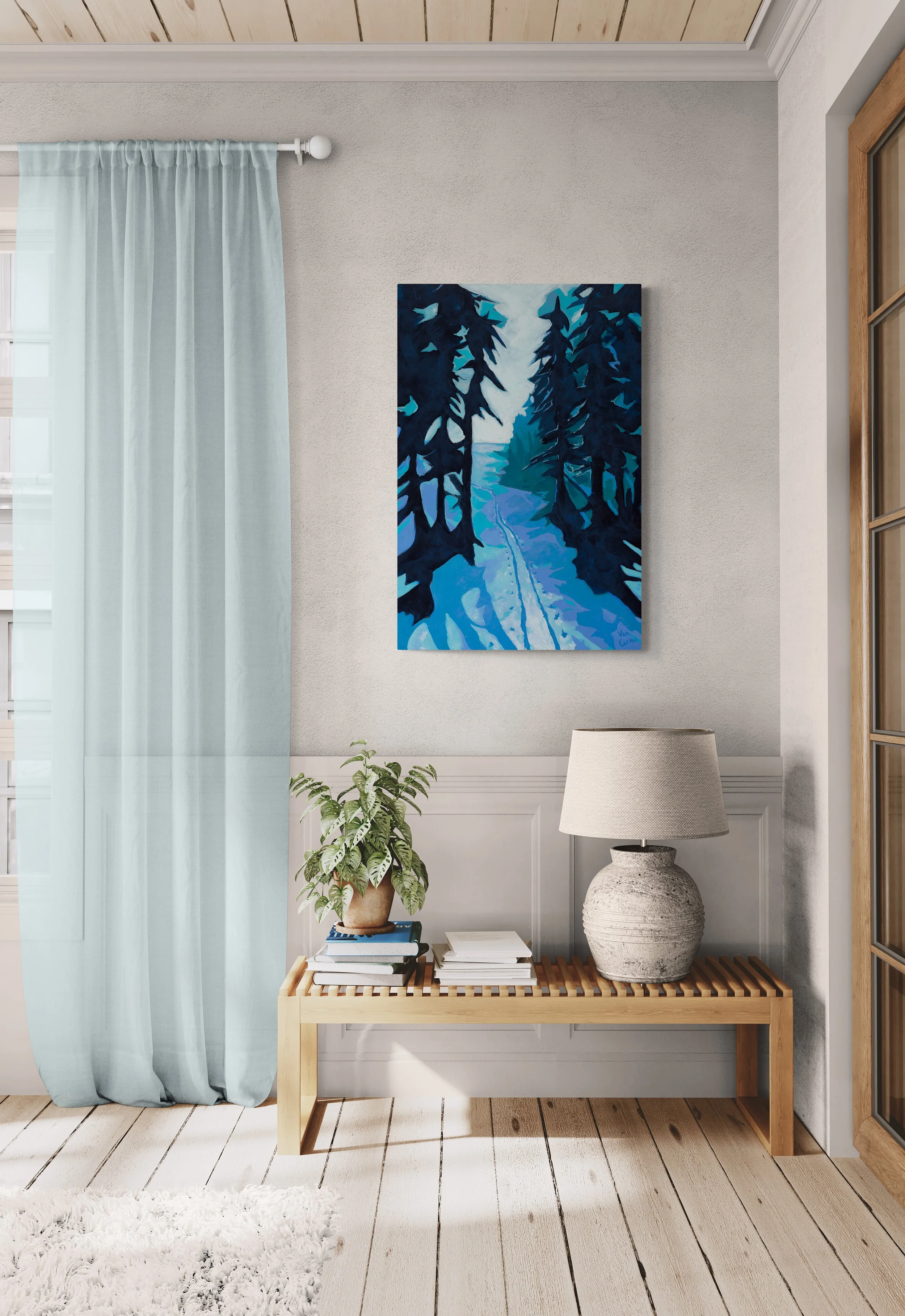 'Spruce Creek Evening Ski' | Original Painting | Chasing Winter Collection