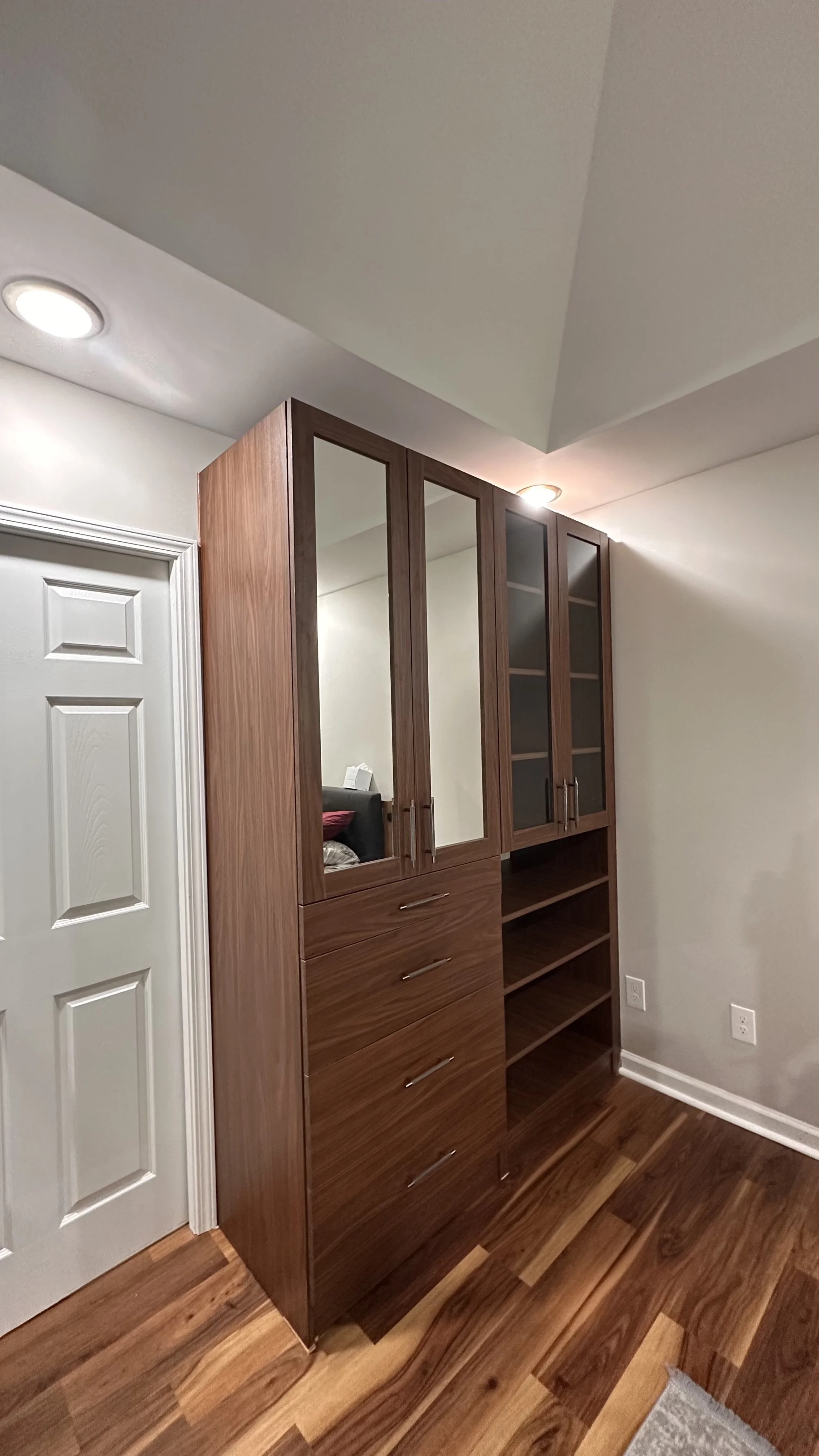Exclusive custom  wardrobe in wright walnut finishing