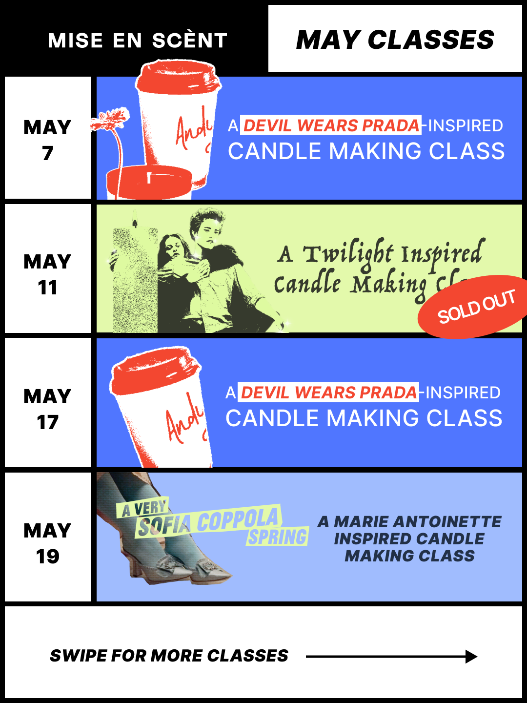 Class Schedule Instagram Post