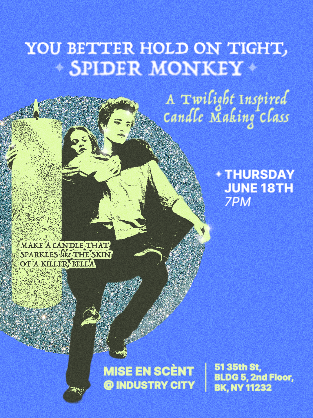 Event graphic for Twilight themed candle making class