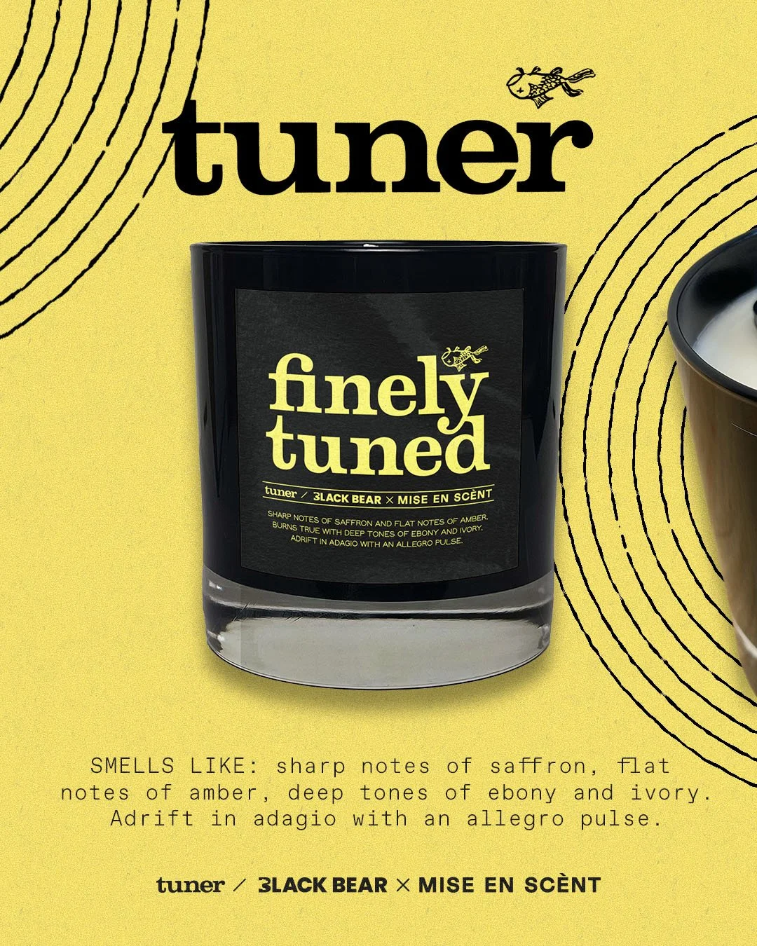 Instagram post for the release of the TUNER candle collaboration