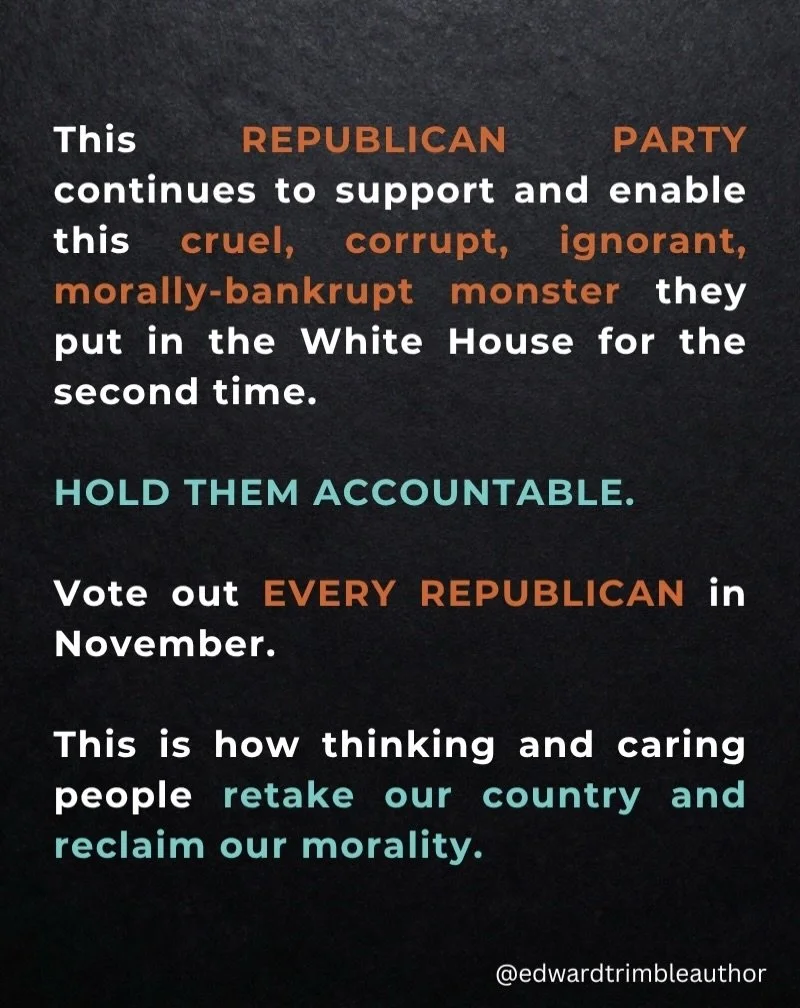 Georgia author. Are you as outraged as I am? It's not a time to be quiet or search for common ground. Vote them all out. #allrepublicans