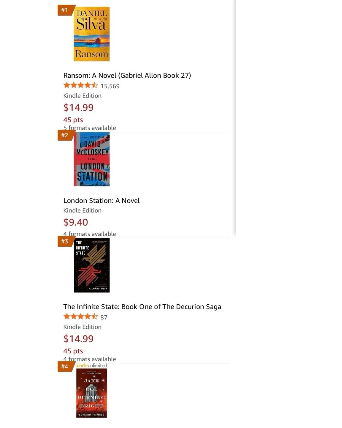 After 3 months and 140+ reviews across Amazon and Goodreads, Jake Doe is sitting at #4 on the Political Fiction New Releases chart behind new books from Daniel Silva, David McCloskey, and Richard Swan. That's high class company for a debut novel. Tha