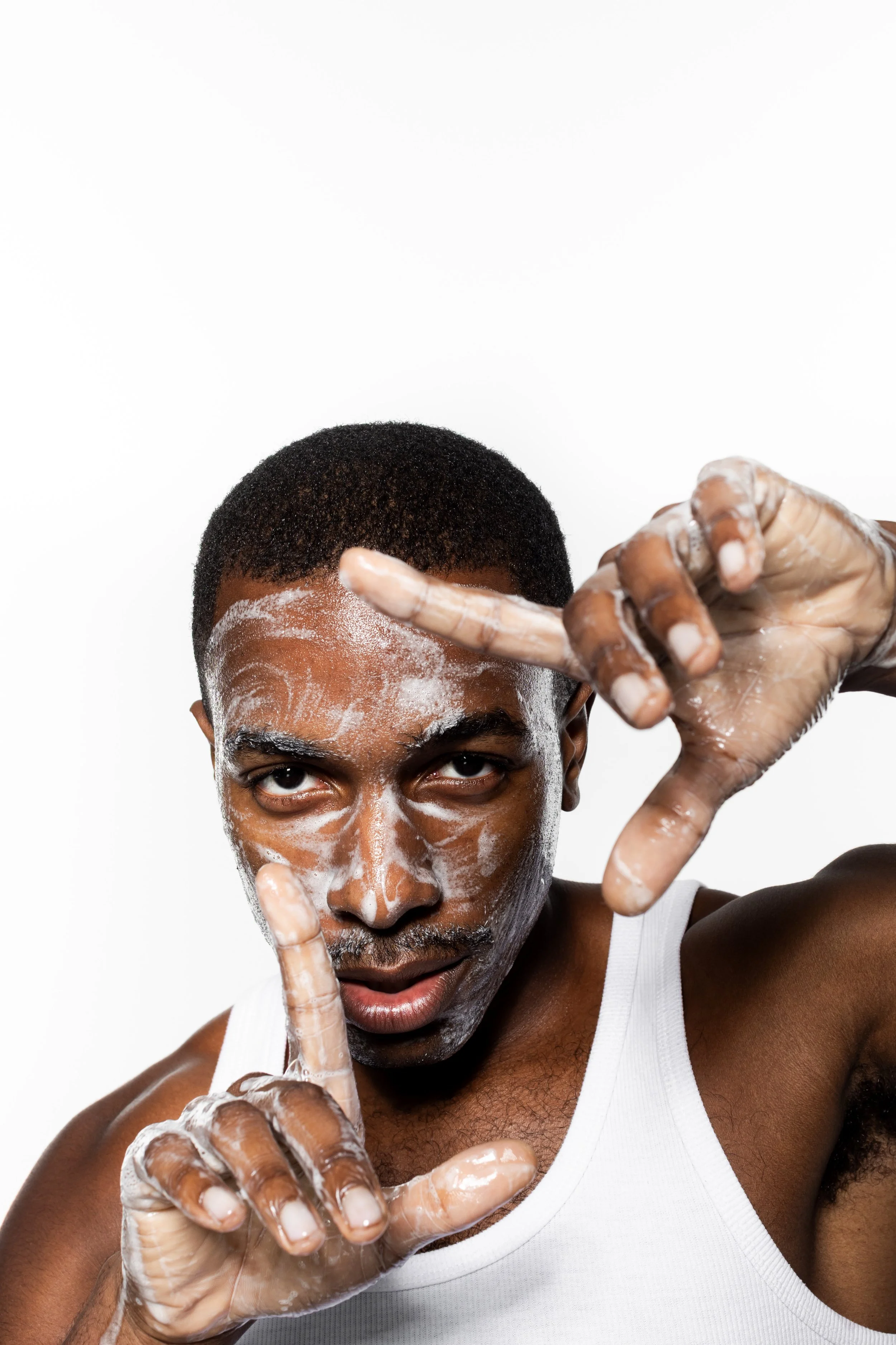 Skincare branding photoshoot in Toronto featuring product photography styled in a modern, editorial campaign setting.