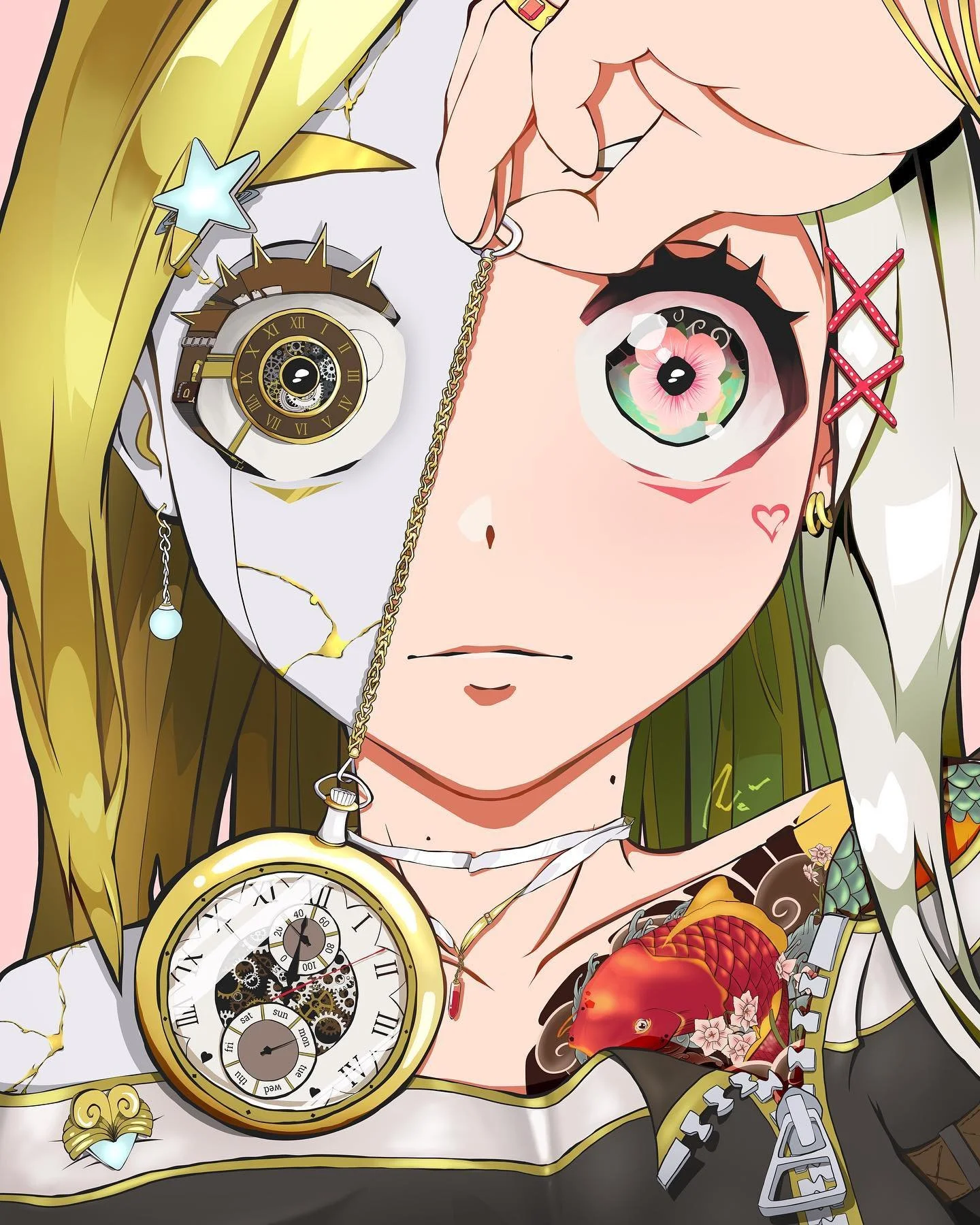 the hypnotist || worked extra hard to make this one super detailed. hope you like it! #art #anime #irezumi #kintsugi