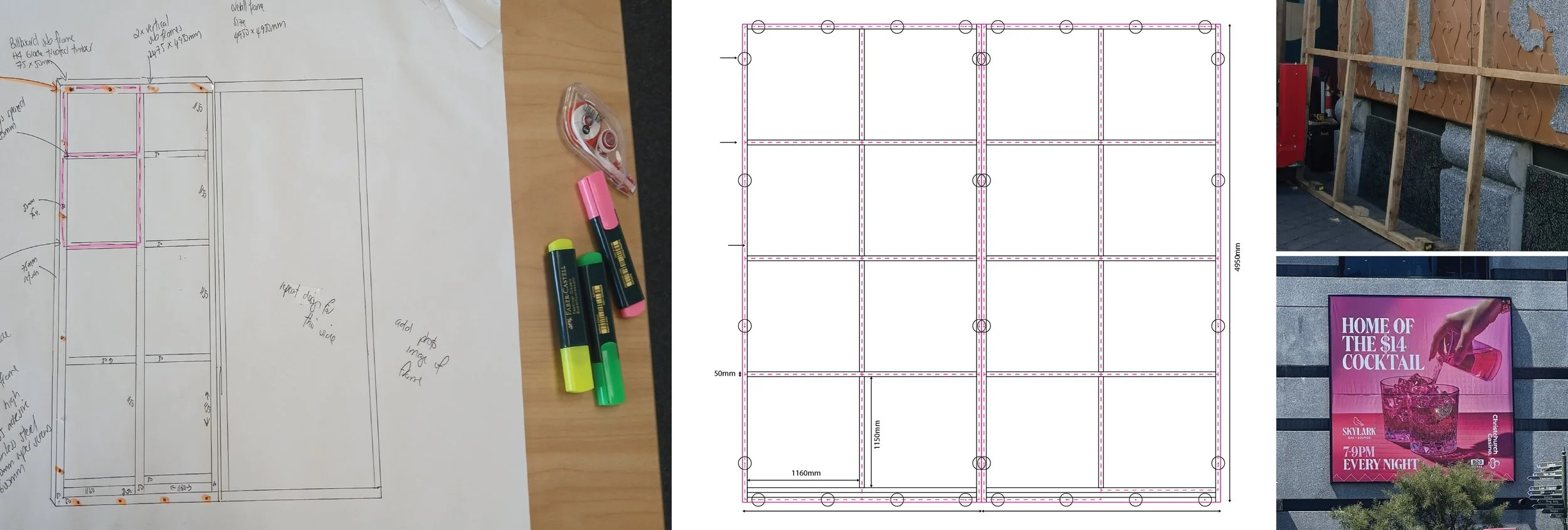 Assignment work process for sign frame