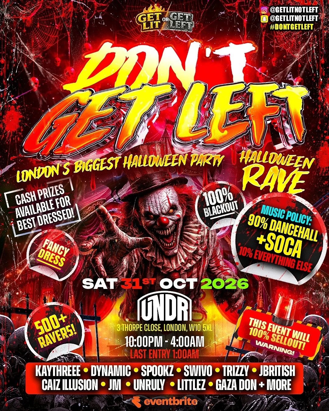 🌑 LONDON&hellip; HALLOWEEN IS ABOUT TO GET DARK. 🌑

After selling out our Halloween events for the last two years, we&rsquo;re taking over UNDR London for a full blackout Caribbean experience. 👻🇯🇲

📍 UNDR London
📅 Saturday 31 October 2026
⏰ 10