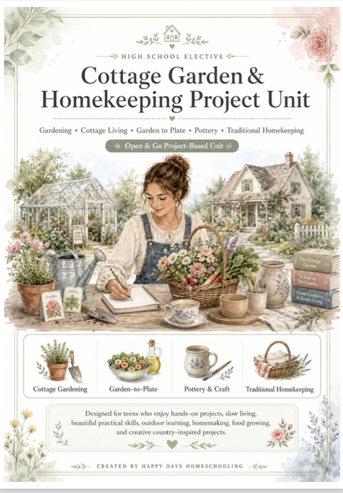 Cottage Gardens and Home Keeping Homeschool High School Unit (Grades 7-12)