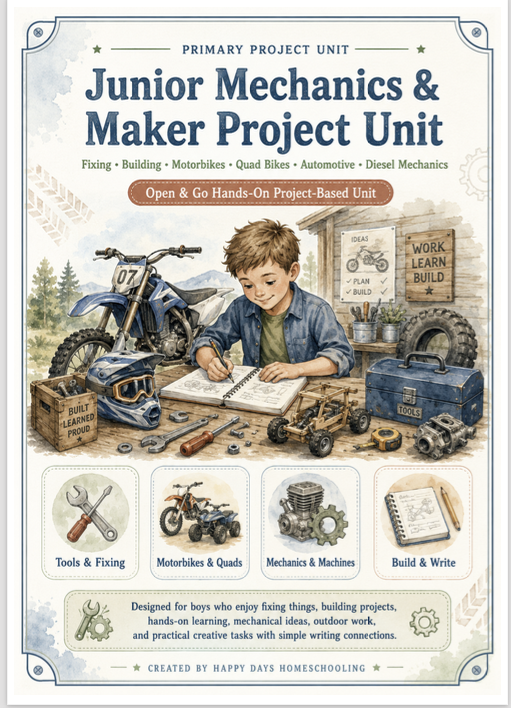 Junior Mechanics & Maker Project Unit | Hands-On Homeschool Project (Grades 4-12)
