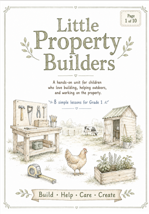 Farm Wood Working Australian Homeschool Unit (Grades 1 - 7)