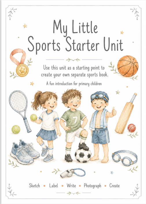 DIY Sports Booklet Primary Australian Homeschool Unit (Grades K-6)