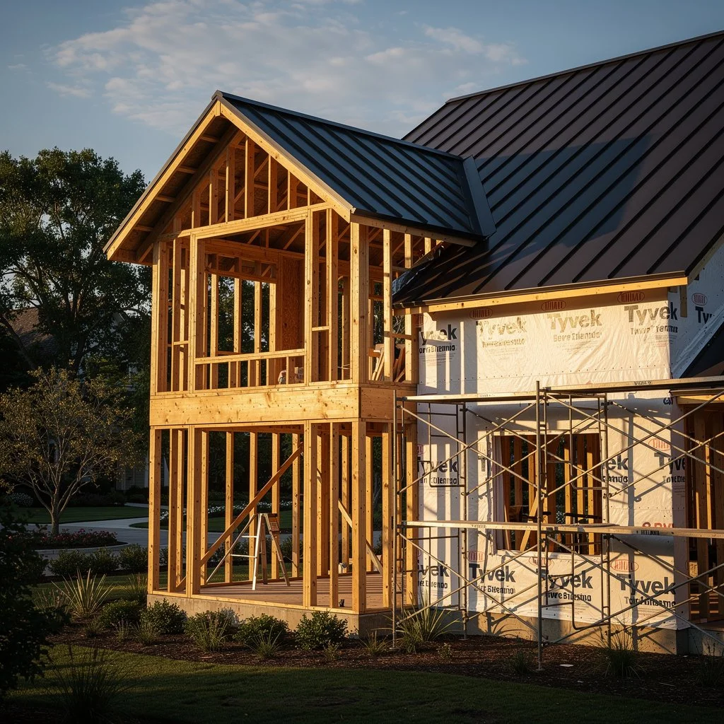 Custom home under construction