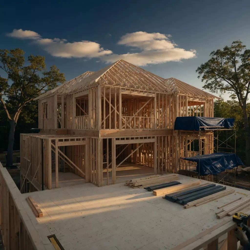 Custom home under construction