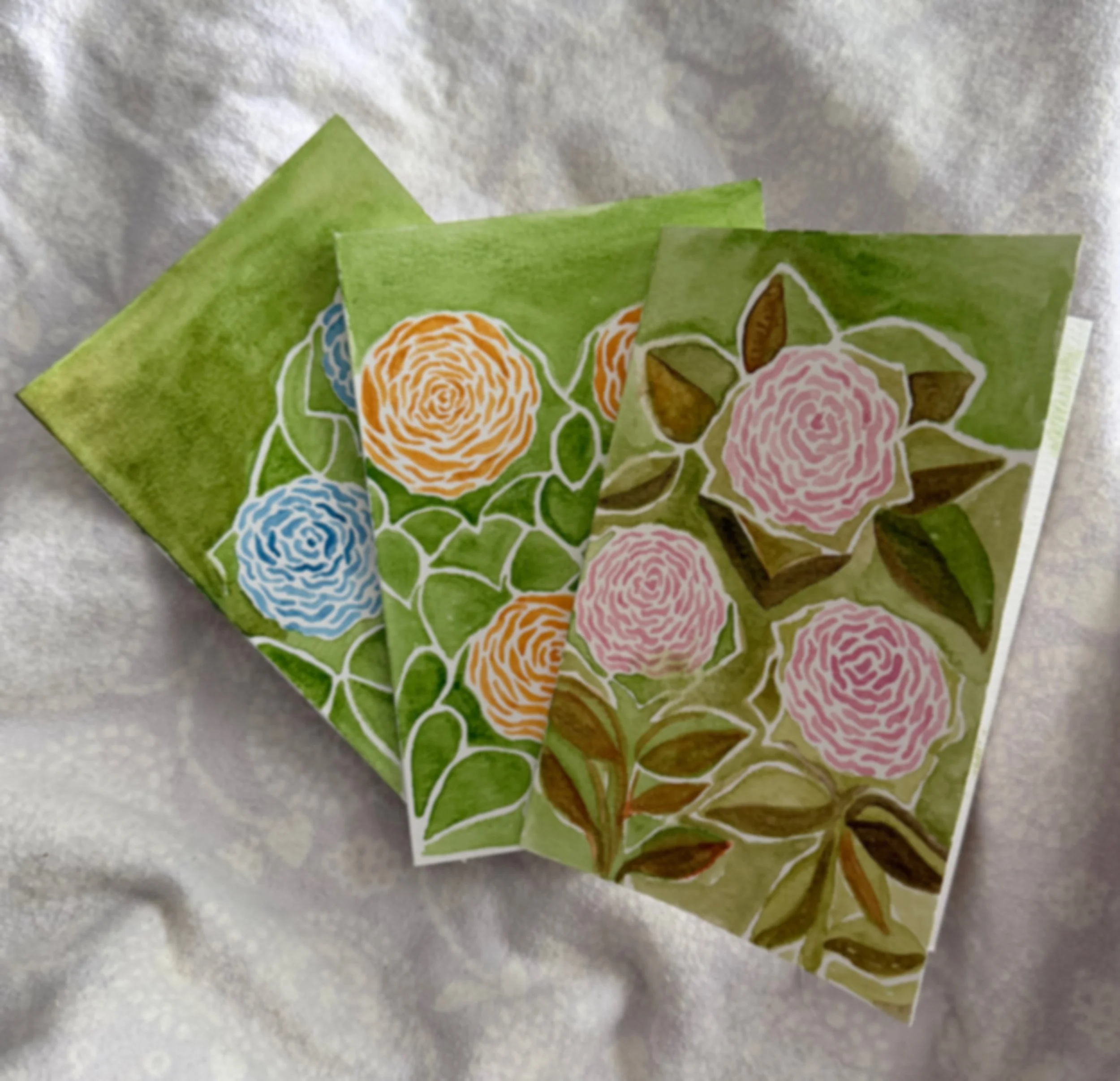 3 Hydrangea Watercolor Cards