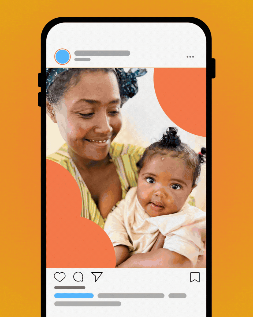 Thrive campaign social post in an Instagram frame, designed by PILLAR for Three Roots International