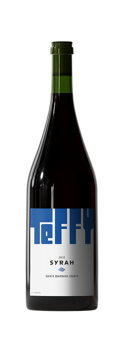 A bottle of 2025 Tefy Syrah wine from Santa Barbara County.