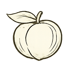Sketch of an apple with a leaf.