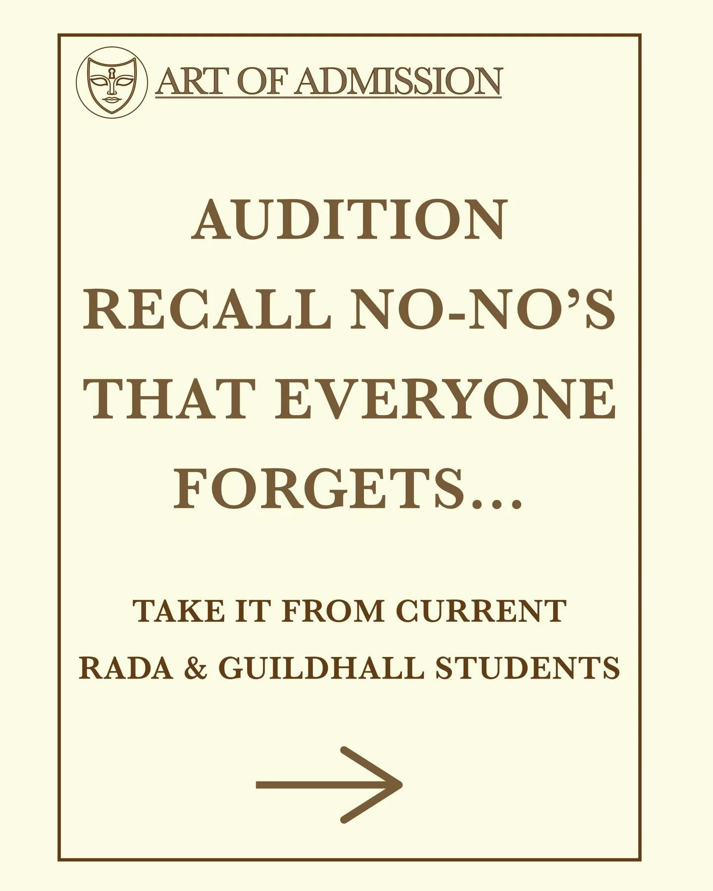 ❌ NO-NO&rsquo;s for Drama School Recalls that everyone forgets about. 
➡️ Send this to someone who has a recall coming up! 

#dramaschool #dramaschoolauditions #artofadmission #uk #auditions