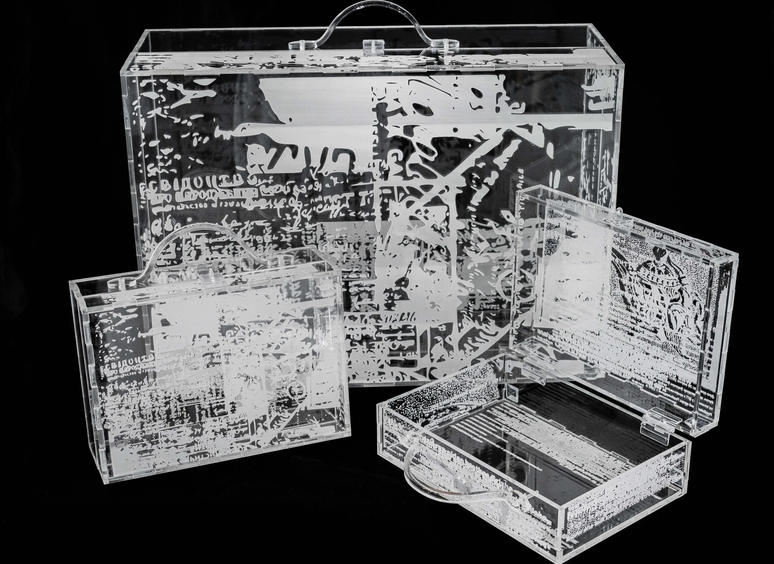 Self Portrait, Etched Acrylic, 2018-2021 (Overview)