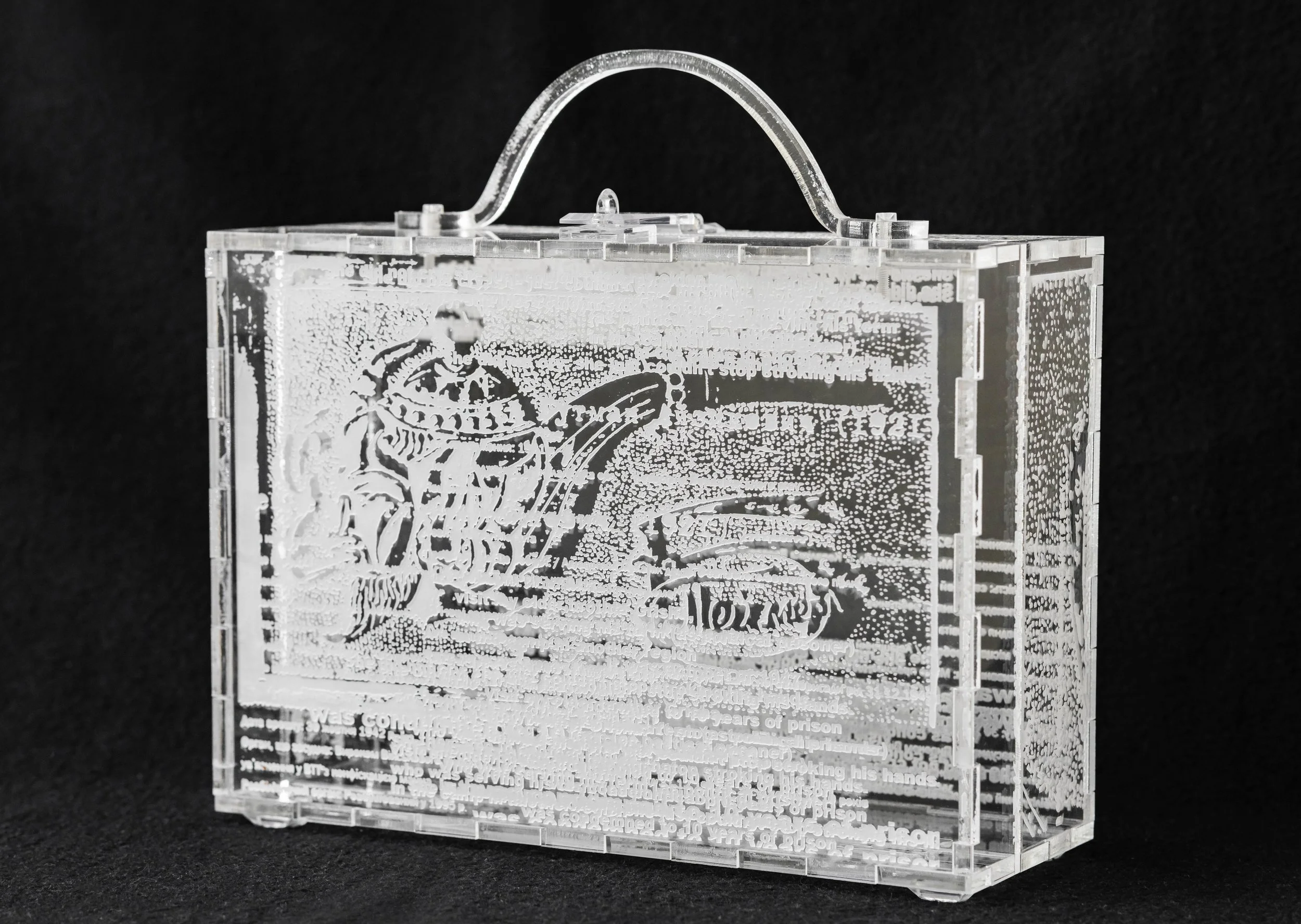 Self Portrait 2, 2021, Etched acrylic, 8 x 11 x 4 inches