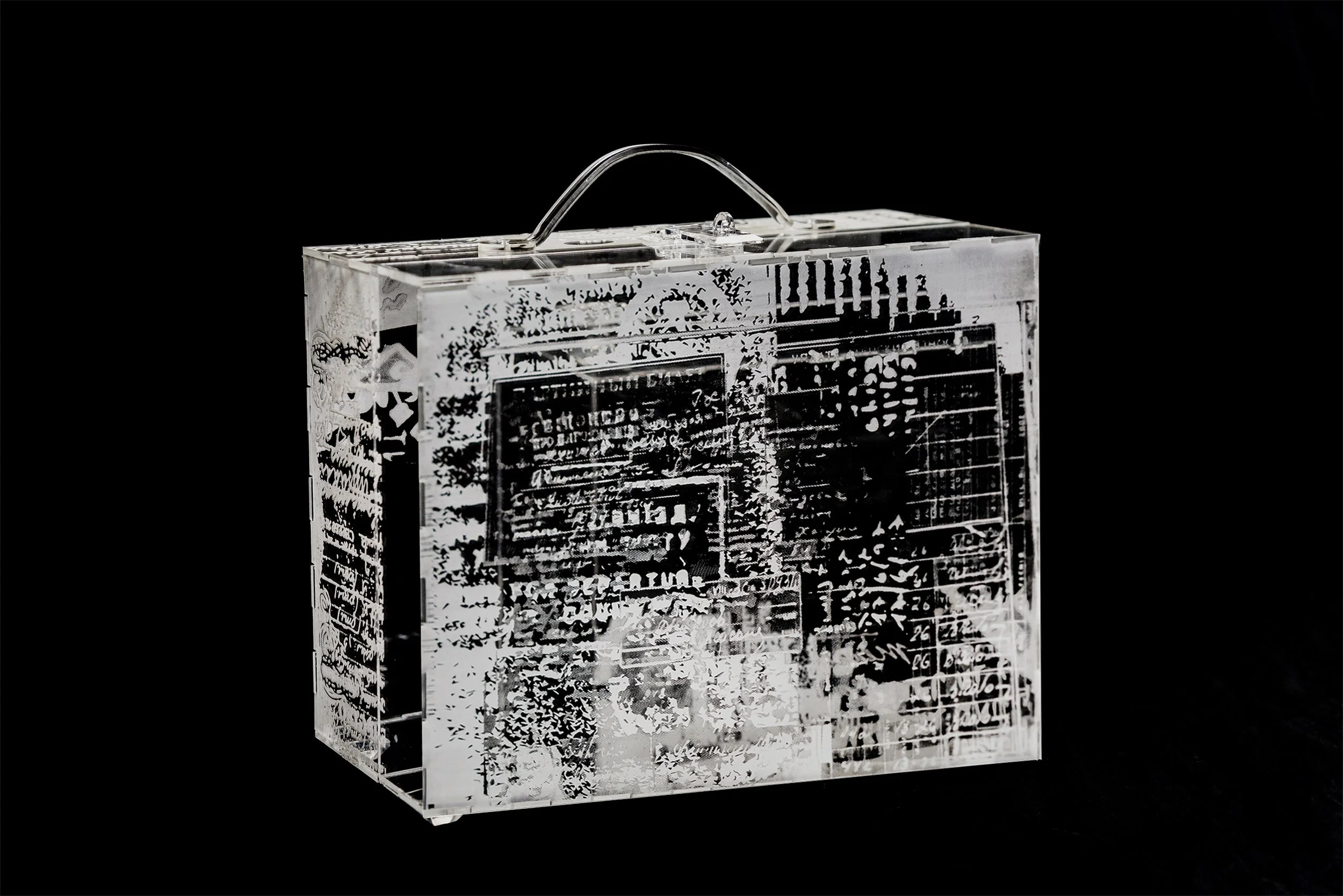 Self Portrait, 2021, Etched acrylic, 8 x 11 x 4 inches