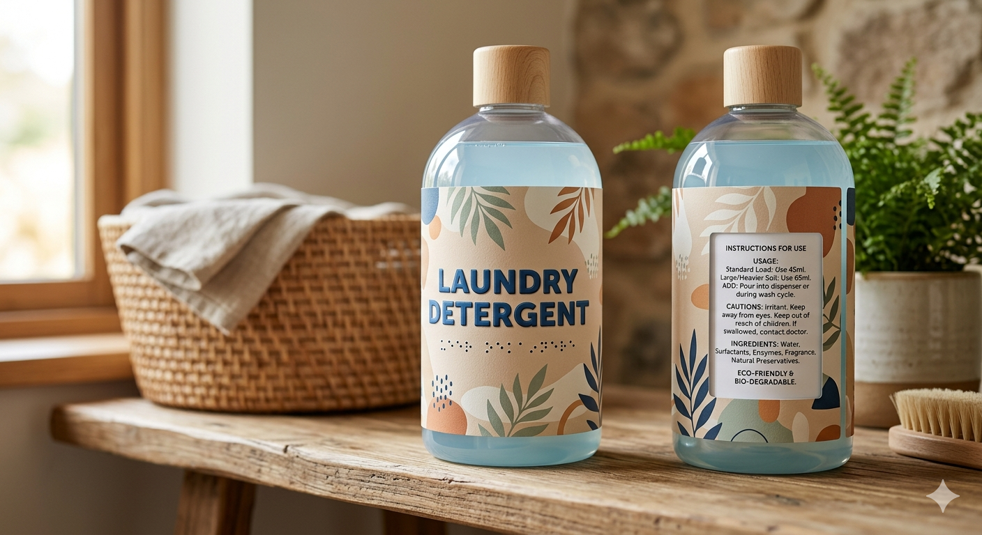 Don't mix up your detergent with your bleach using our laundry braille sleeves.