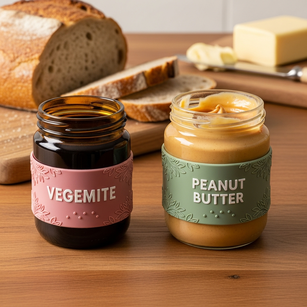 Spread sleeves for quick selection between your peanut butter or vegemite.