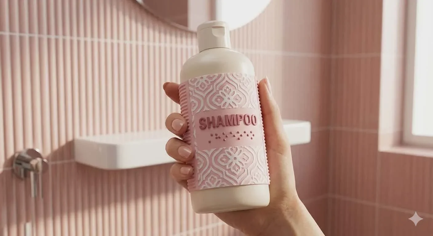 Don't mix up your shampoo or conditioner with our bathroom braille sleeves.