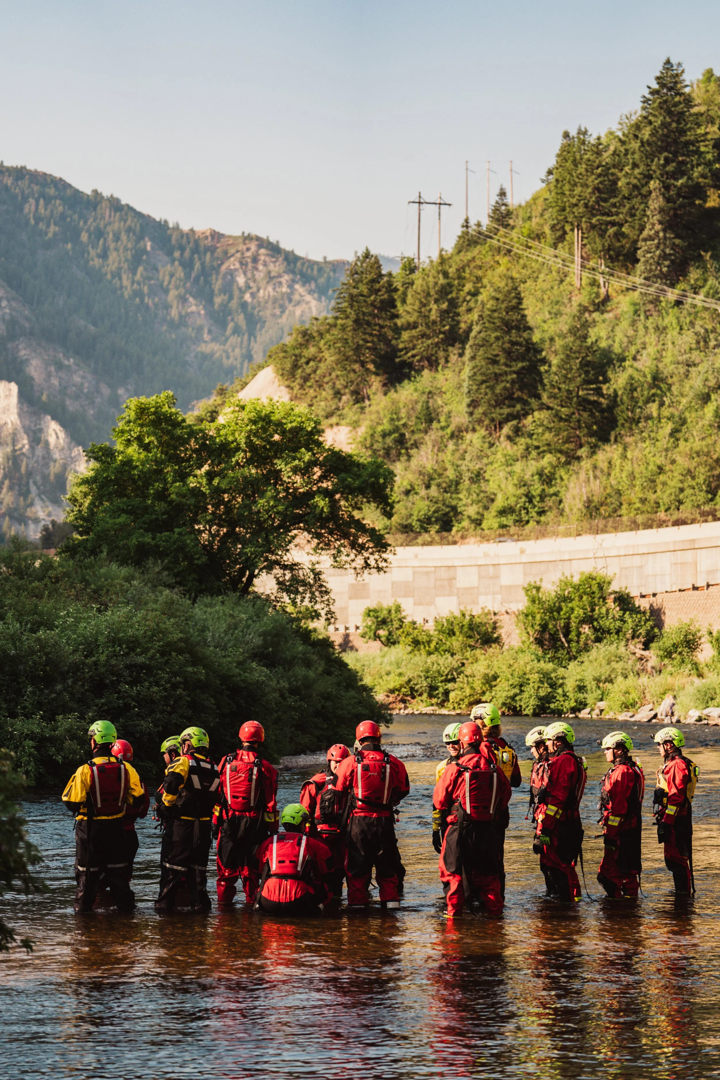A swift water rescue training up Provo canyon