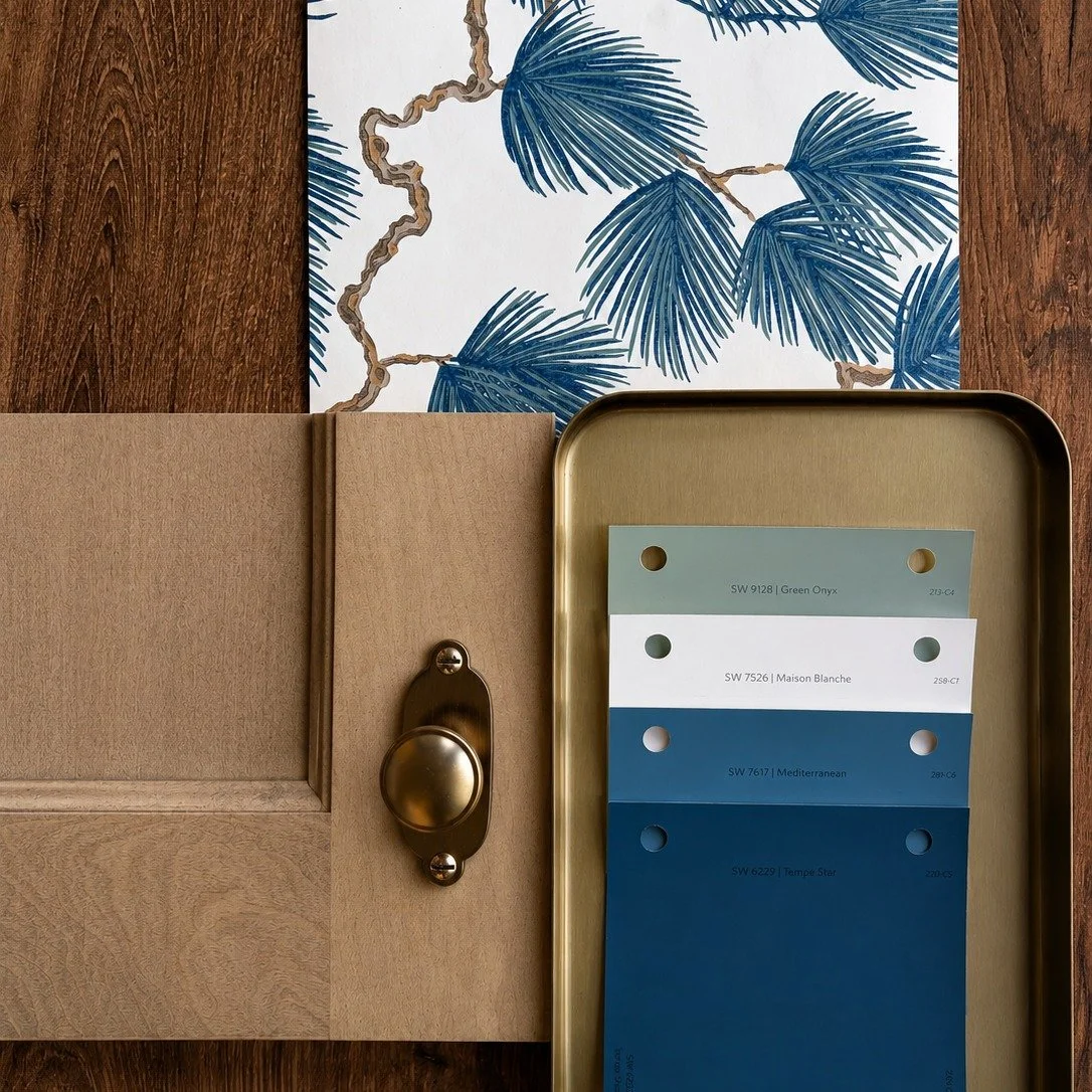 Your home doesn&rsquo;t need more color.
It needs a color story.

This palette started with one feeling: grounded warmth with intentional contrast. Rich wood tones, warm brass, soft natural textures, and layered blue-greens create a space that feels 
