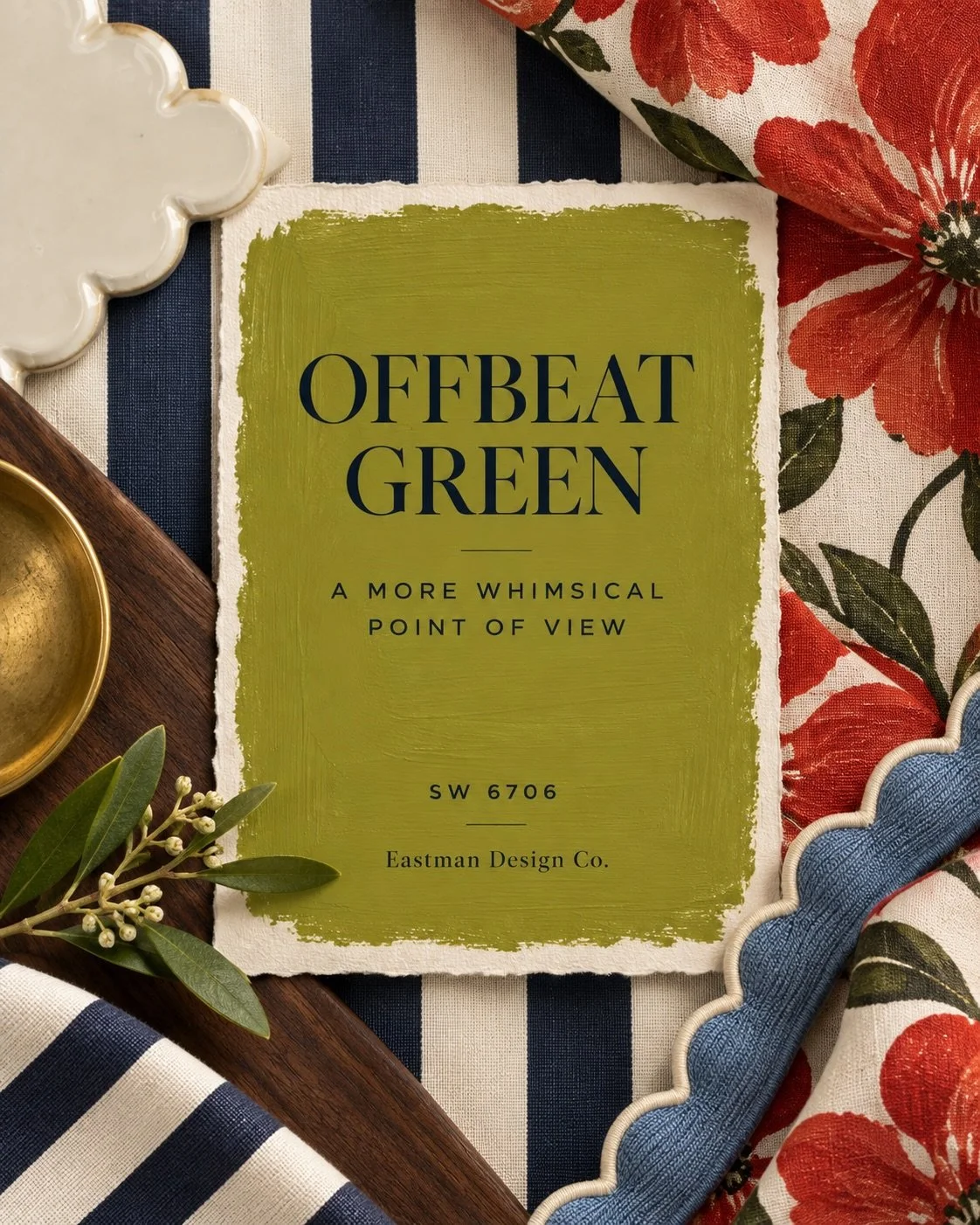 💚 SW Offbeat Green 6706 is proof that a room can feel timeless without playing it safe.

This earthy, yellow-leaning green has a wonderfully spirited quality&mdash;especially when it is surrounded by pieces that feel collected, personal and just a l