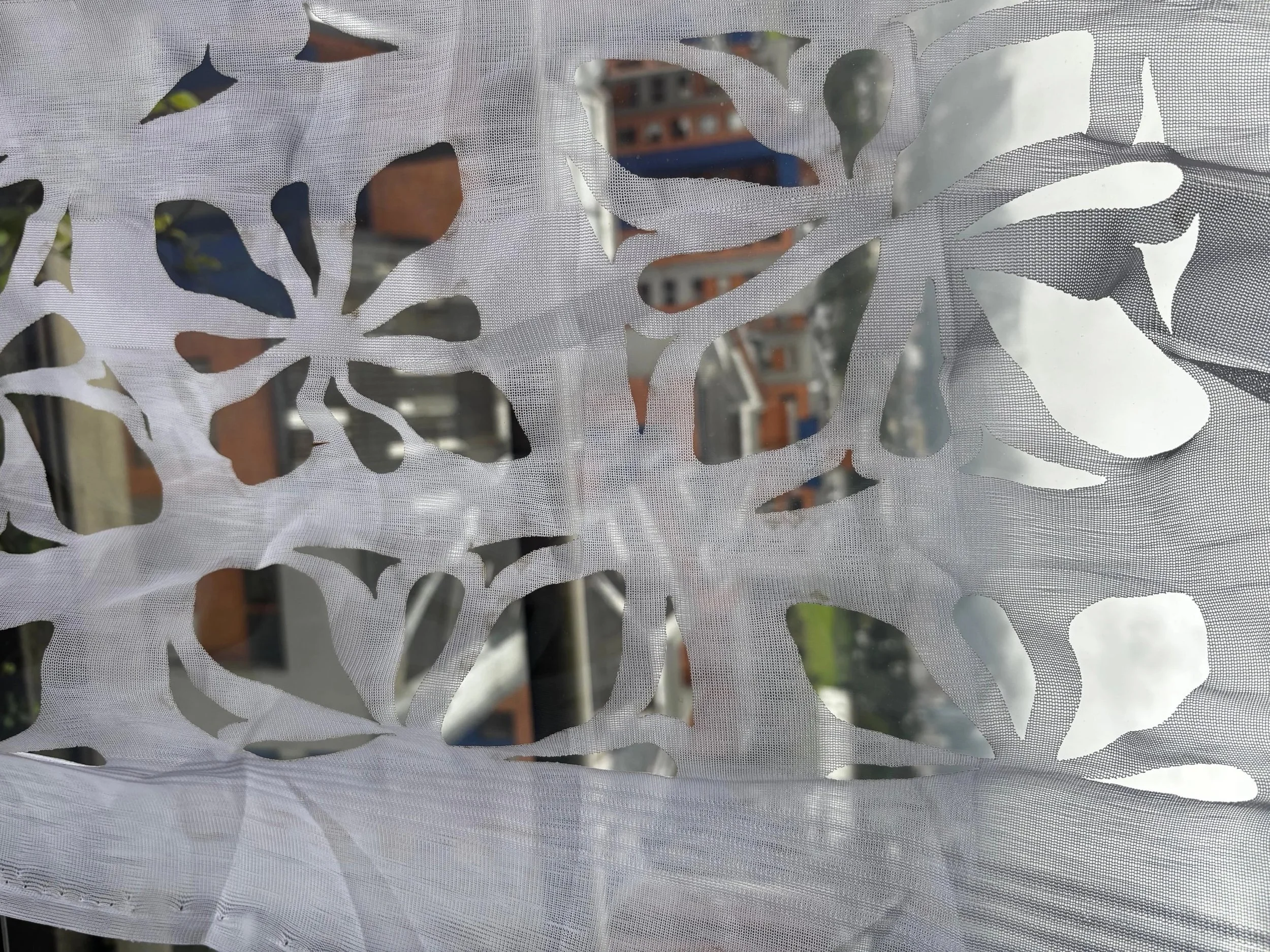 Polyester fabrics:
In this one we were searching what could an actual curtain fabric offer. Also if we could play with the translucency of the fabric