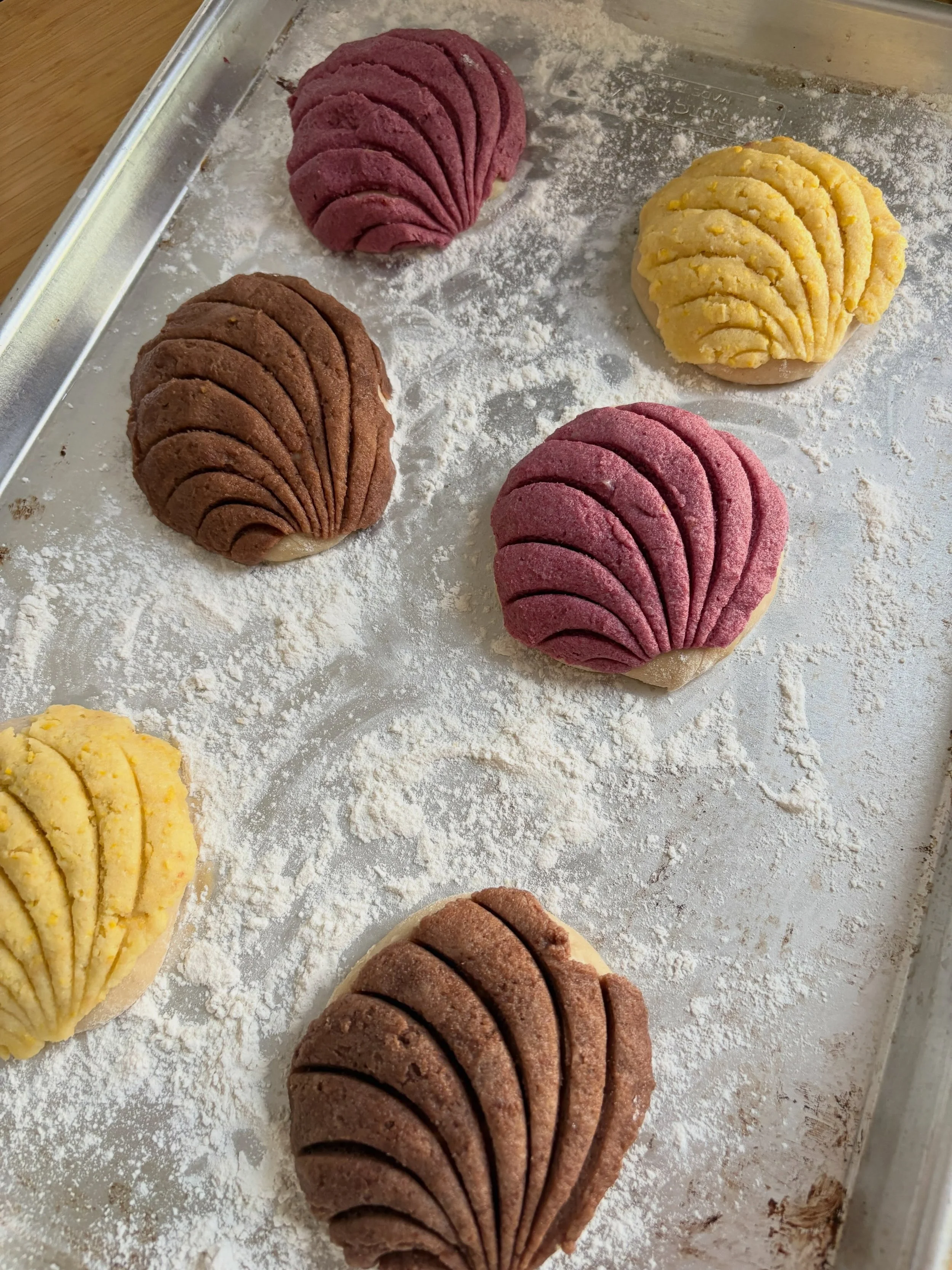 MAKING CONCHAS 🐚 

I love being past the point of &ldquo;am I getting the dough right?&rdquo; To experimenting new dough and topping flavors!

Some winners have been the coconut cream and the black sesame, although I&rsquo;d still like to redesign v