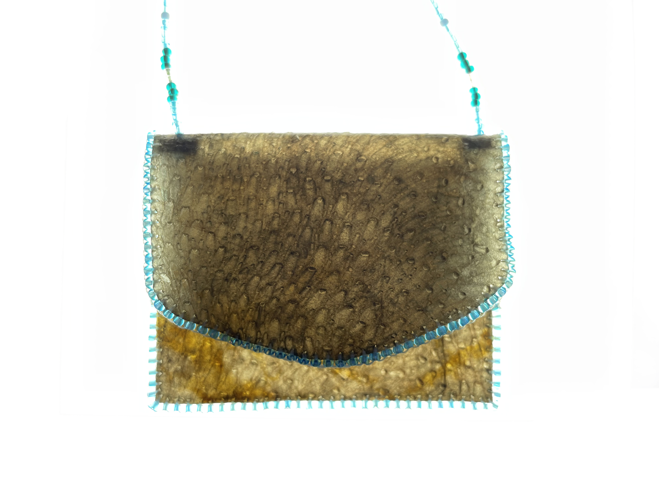 Halibut pouch (2026) Halibut leather, seed beads, fireline