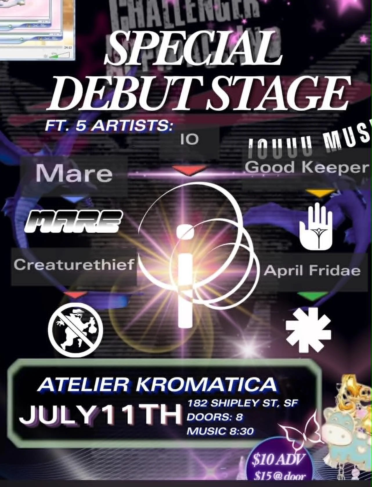 Special Debut Stage featuring five artists: IO, Mare, Goodkeeper, April Fridae, and Creaturethief