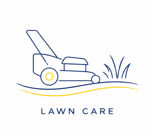 Line drawing of a lawn mower and grass with the text 'Lawn Care' underneath.