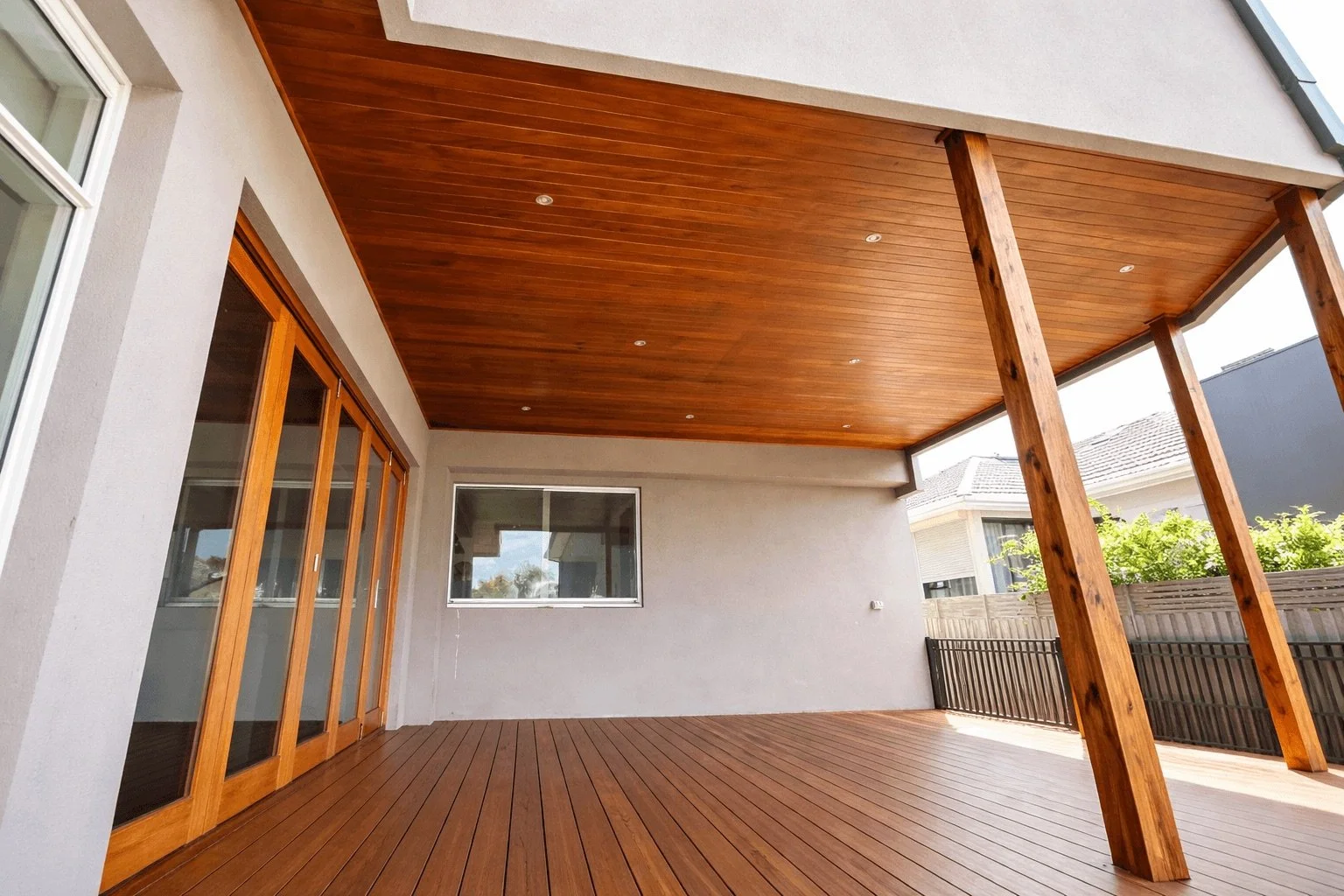 Timber deck maintenance — washed, sanded and recoated, Heidelberg