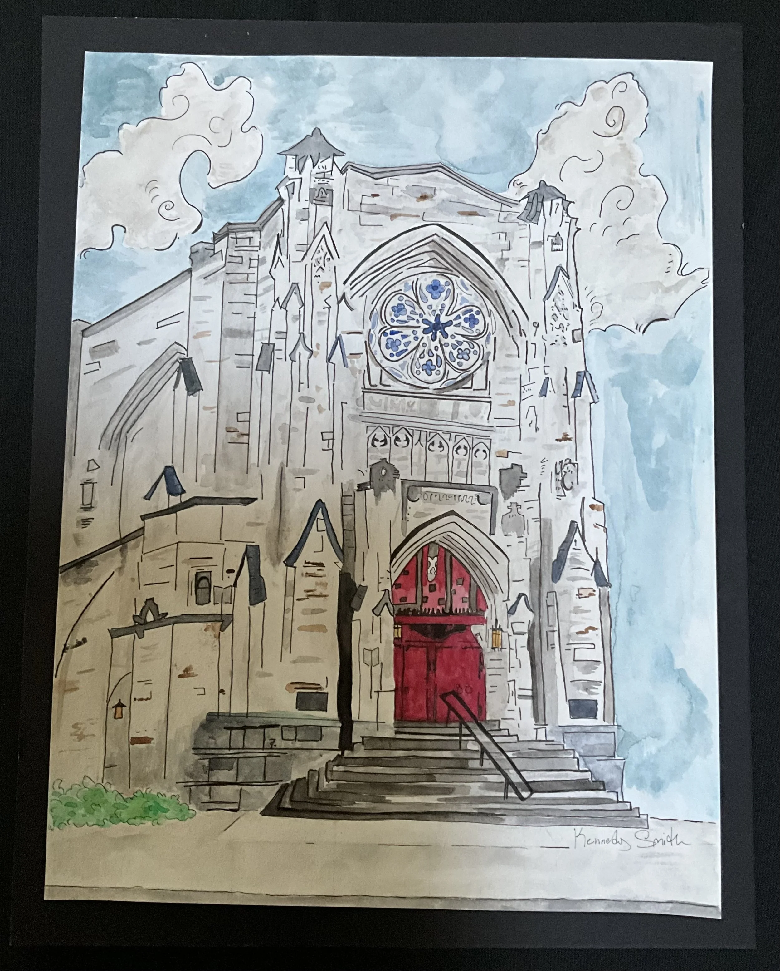 “The First Presbyterian Church”
Medium: Watercolor, ink&pen 
Spring 2023