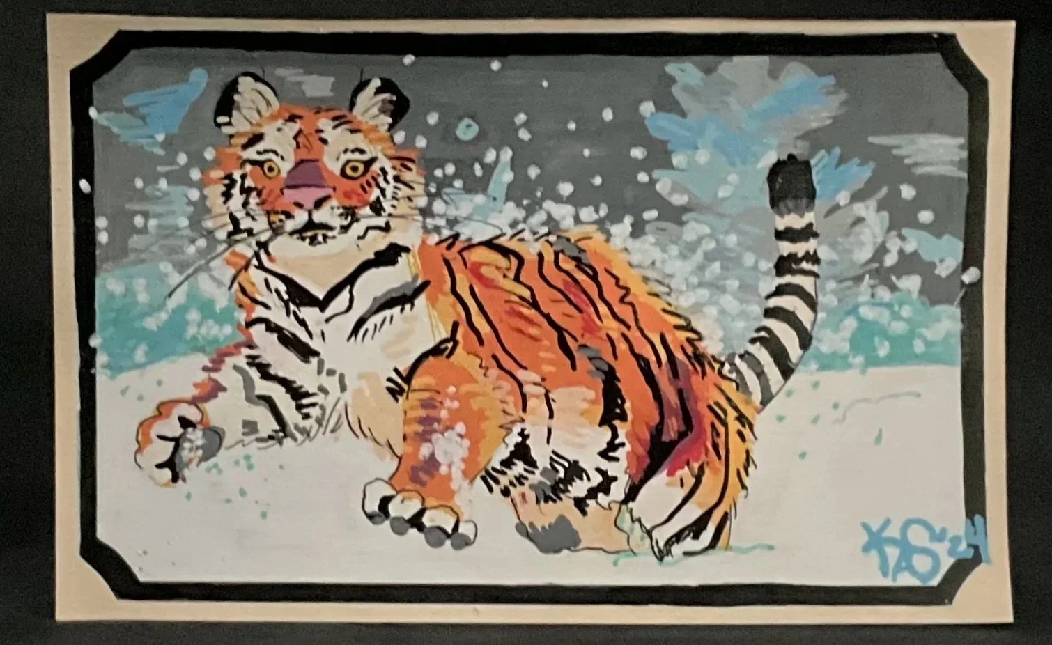 “Bengal Tiger“
Medium: Acrylic paint pens 
Summer 2024