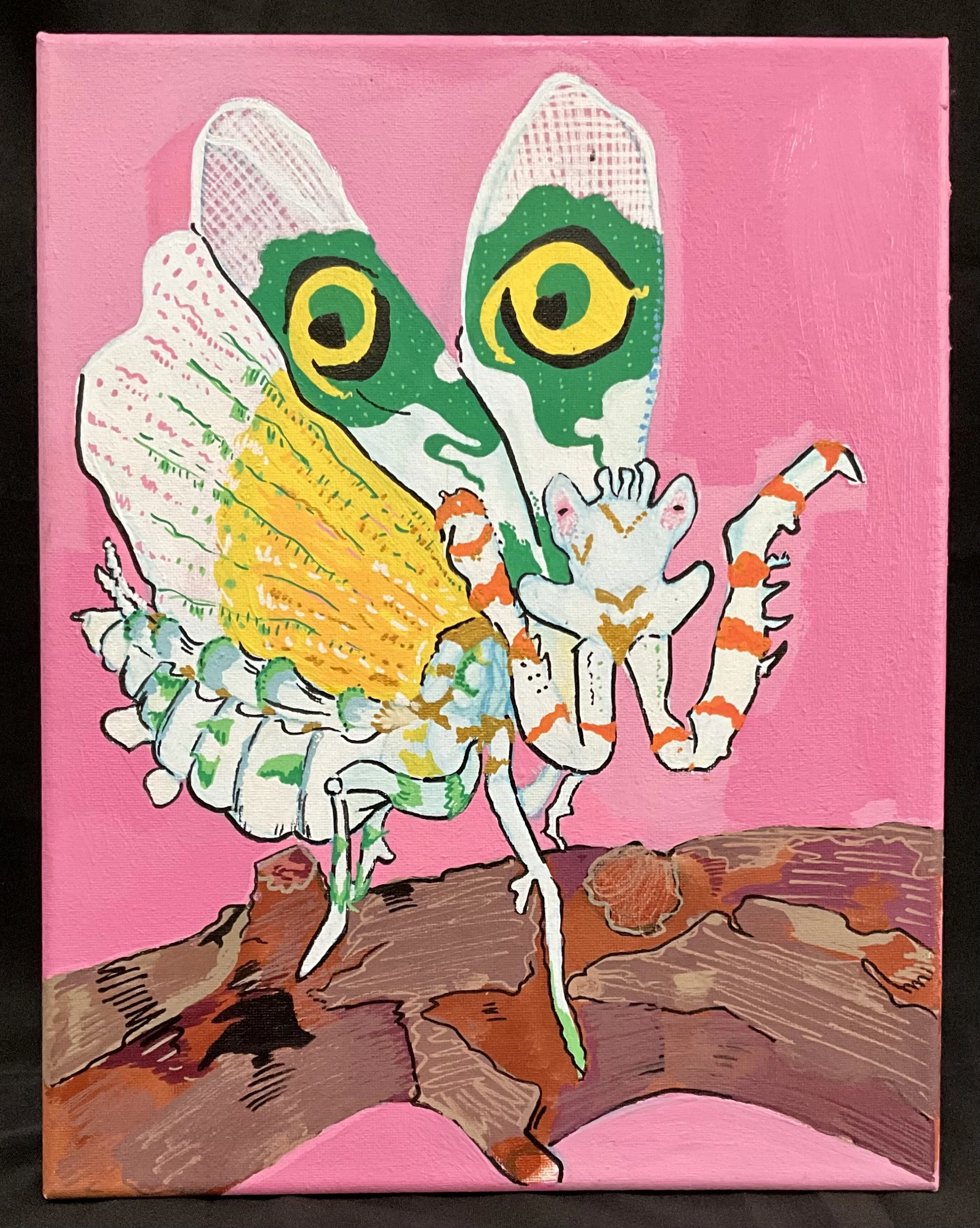 “Flower Mantis”
Medium: Acrylic paints and paint pens
Summer 2025
