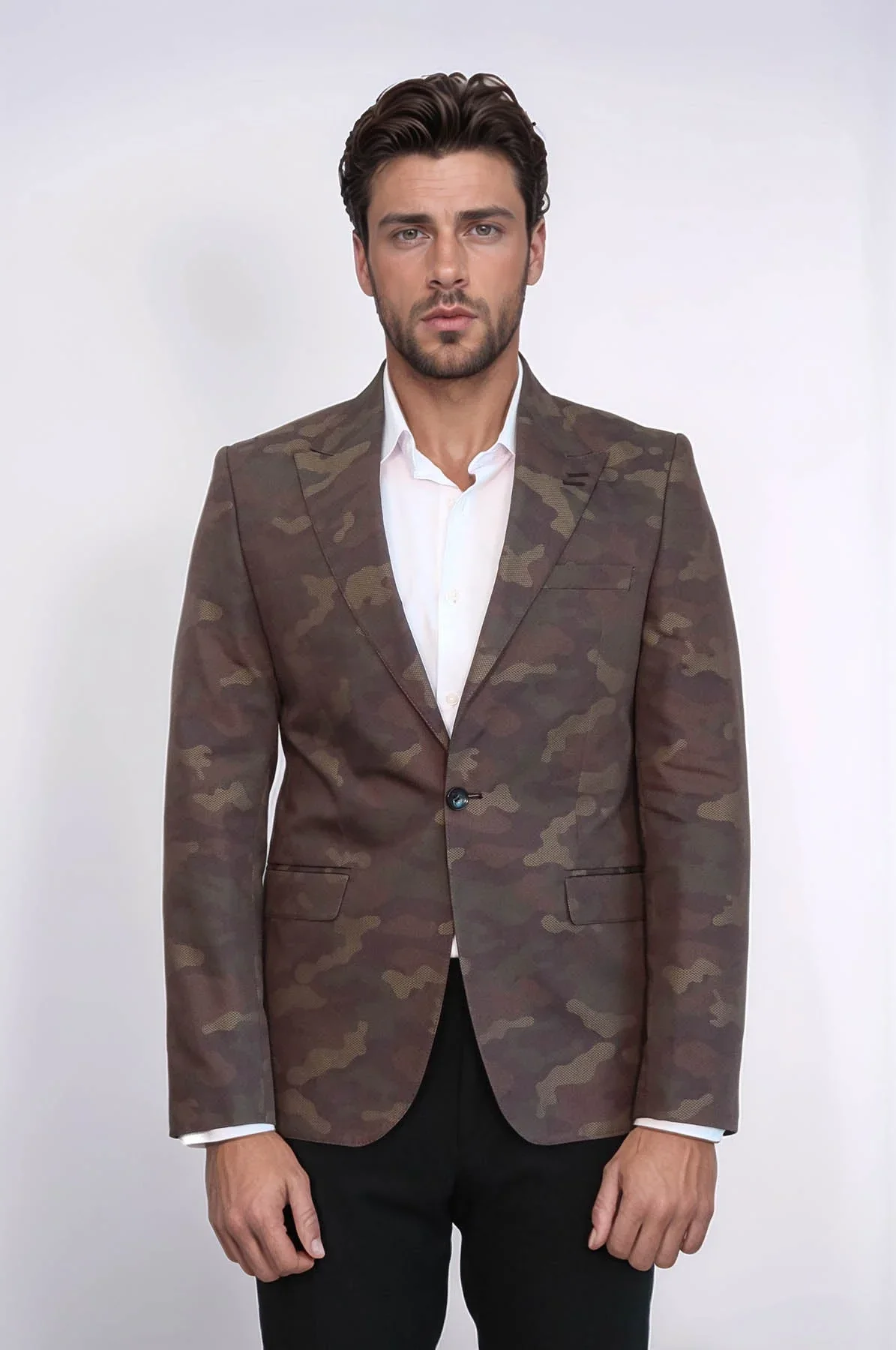 Sleek Camouflage Men's Blazer