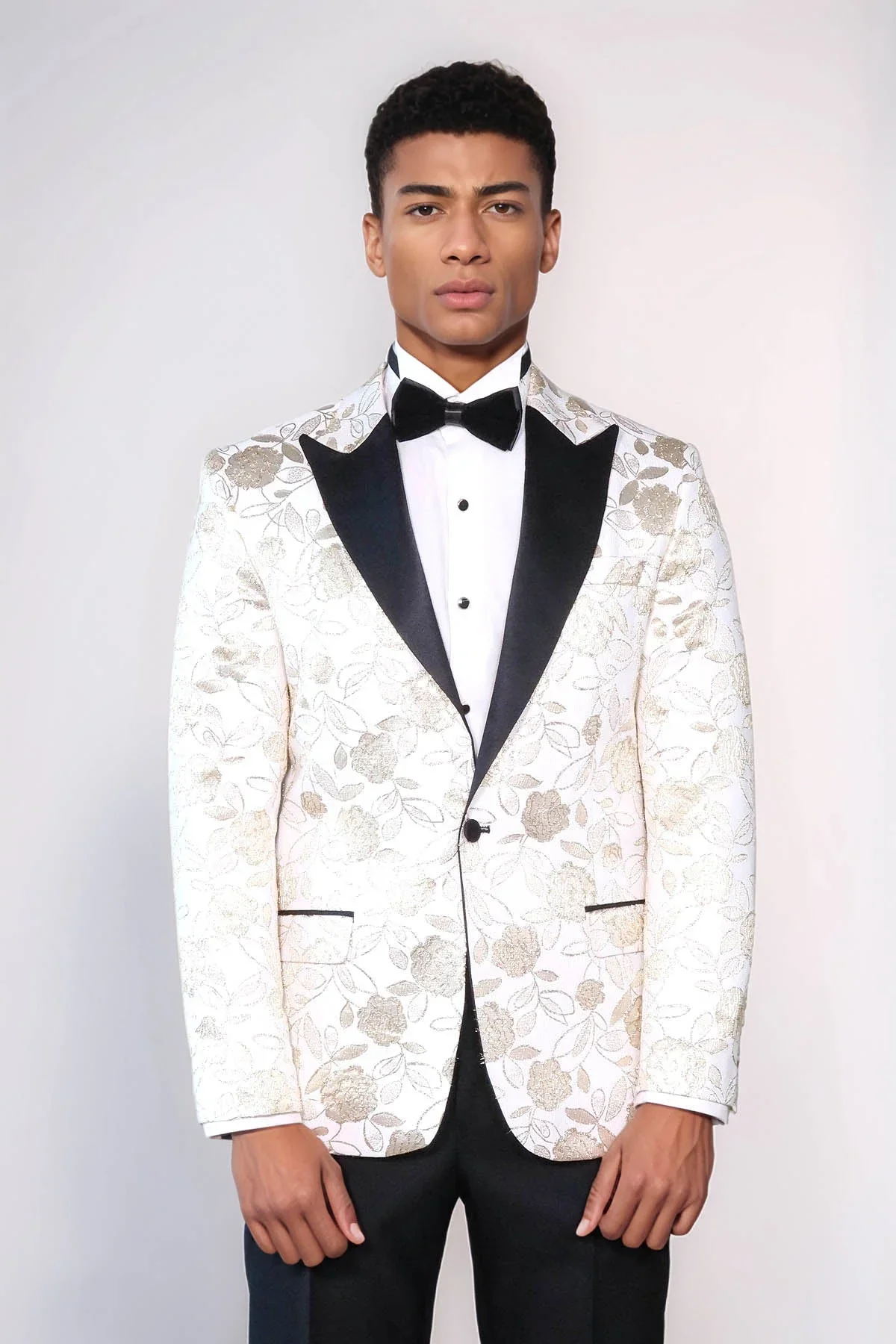 Shimmering Gold Floral Dinner Jacket