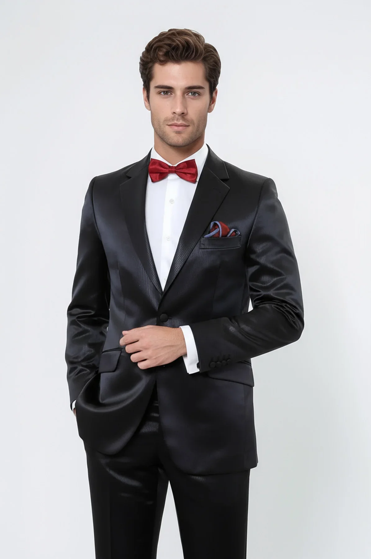 Premium Satin Black Tuxedo Suit